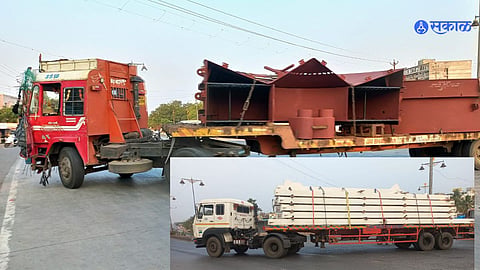 Pandharpur News: पंढरपूर शहरातून होतेय जड वाहनांची धोकादायक वाहतूक,  नागरीकांचा जिव धोक्यात 