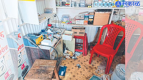 Abandoned material in a mobile shop.