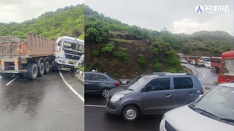 accident at Khambatki Ghat Pune Satara road Accident traffic Update Marathi news  