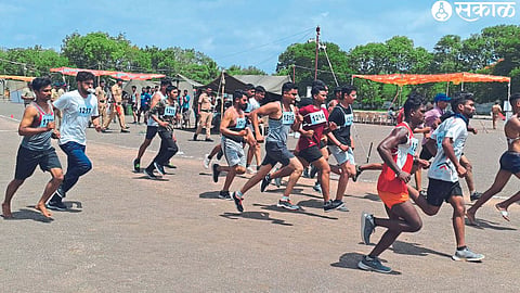Candidates running on Wednesday as part of the police recruitment process at the police drill ground.