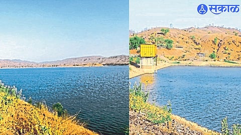 Remaining water storage in Aner dam near the district