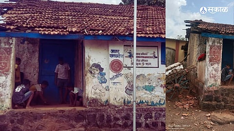 Unsafe School Building: विद्यार्थांचा शाळेचा पहिलाच दिवस धोकादायक! तडे पडलेल्या  इमारतीमध्ये झाले स्वागत