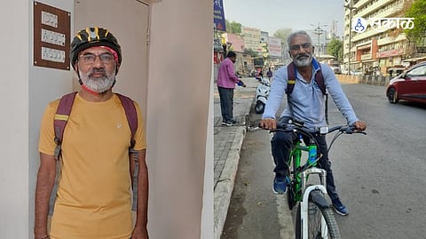 cyclist Krashna Devali crushed by crane at Karve Road pune marathi Latest News  