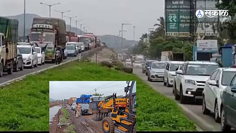 Pune News: महामार्गावर उड्डाणपुलाच्या कामामुळे मोठी वाहतुक कोंडी