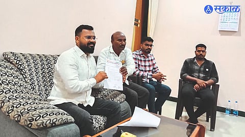 Social activist Sunil Ramoshi while giving information in a press conference. Neighbors Leeladhar Patil and villagers.