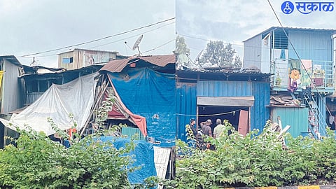 Two-storied houses built in slums.