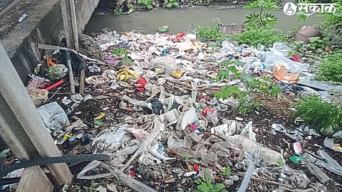 Garbage on the side of the road.