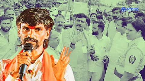 Manoj Jarange Patil :  पोलिसांनी थांबवली रॅलीतील बैलगाडी संतप्त मराठा आंदोलकांची पोलिसांशी हुज्जत