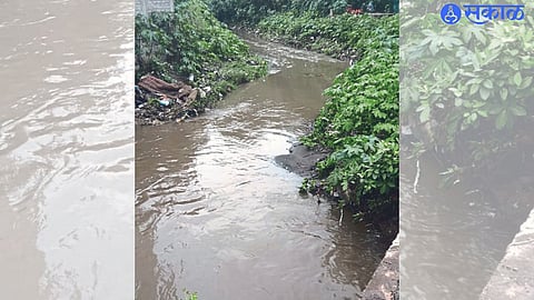 The stream where the child was swept away.