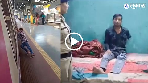 mans hand and leg got cut performing stunt in Mumbai local train railway police share video  