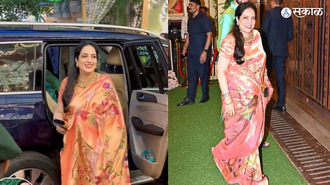 Rashmi Thackeray Paithani At Anant Ambani Radhika Mameru Function 