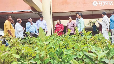 Amita Dagde and other officers and employees present during the inspection of plants in the Municipal Corporation