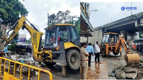 Navle Bridge To Sinhagad Road Encroachments Cleared By pmc and PCMC