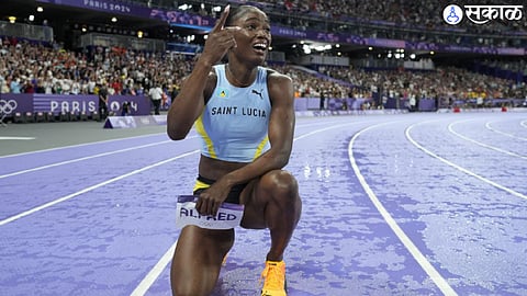 paris olympics 2024 100m sprinter st lucia julien alfred wins motivation from usain bolt video
