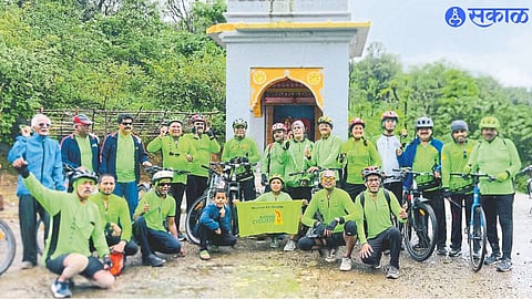 Cyclists participating in Brahmagiri Cycle Parikrama on Sunday on the occasion of Shravanmasa.