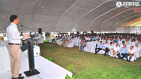 Managing Director Anil Jain speaking at the 37th Annual General Meeting of Jain Irrigation.