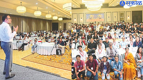 Departmental Commissioner Dr. Praveen Gedam. In the second photo, the researchers, technicians involved with the dignitaries present during the buildathon activity.