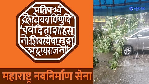 MNS: मनसे कामगार अध्यक्षांच्या गाडीवर झाड कोसळले 
