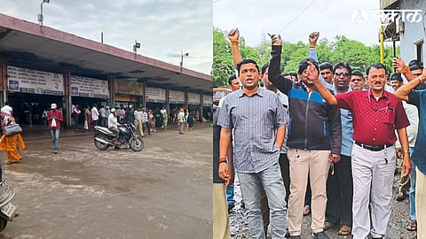 Yewla: ST workers in Agar during protests & Malegaon: ST Shukshukat at new bus stand here