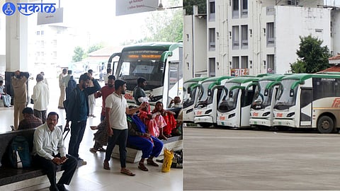 ST transport services closed due to strike called by ST employees.