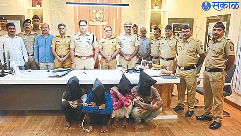 The investigation team and District Superintendent of Police Dr. Maheshwar Reddy.