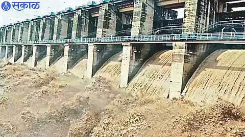Ongoing release of water from the dam. 