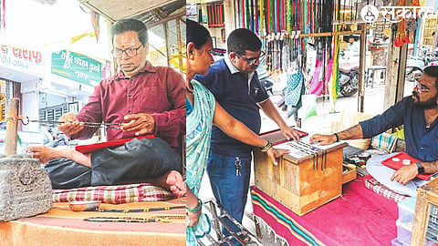 In Saraf Bazar, Patvekari means artisans weaving gold and silver ornaments.