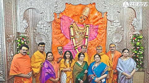 Bombay High Court Justice Nitin Sambare present during Panchamrit Mahapuja of Adimaya on Saturday
