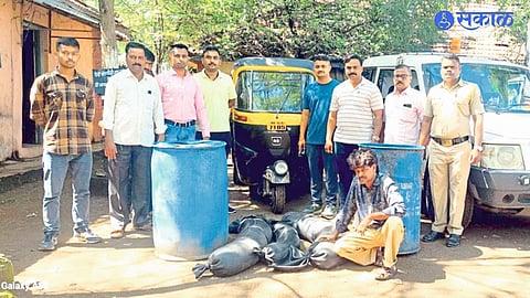Excise Department seizes brewing materials and action team.
