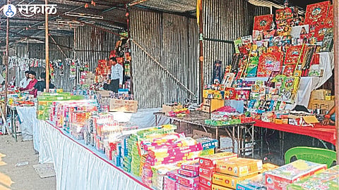Crackers sale stall set up at Golf Club on the occasion of Diwali.