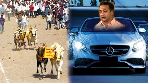 Bullock Cart Race mercedes car nitesh rane