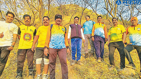 Trekkers while trekking at Chamarleni.