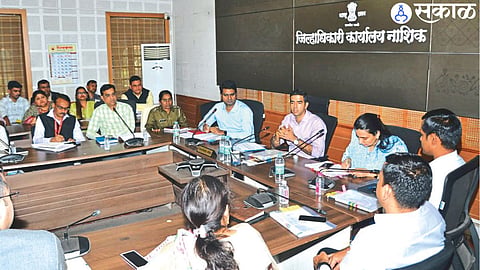 Collector Jalaj Sharma while giving guidance during the district annual review meeting on Wednesday.