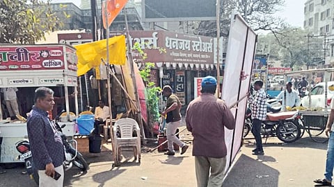 Authorities in Sangli remove illegal hoardings from public spaces in compliance with court and government orders, aiming for cleaner, safer urban environments.