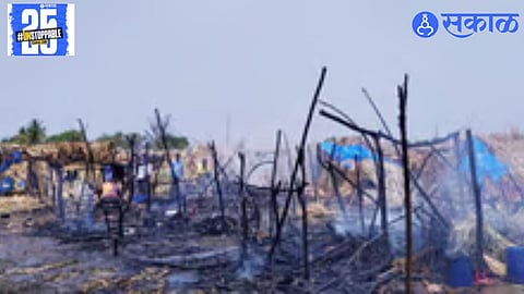 Two shacks of sugarcane workers were completely destroyed in a fire, with all household belongings lost, leaving the workers devastated."