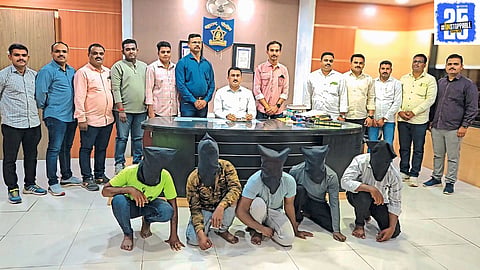 The LCB team arrests the five habitual criminals involved in the attempted robbery on Burudgaon Road.