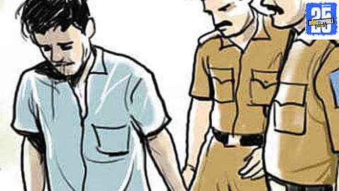 Miraj rural police team apprehends a suspect linked to the 'Moka' operation during a raid in Erandoli."