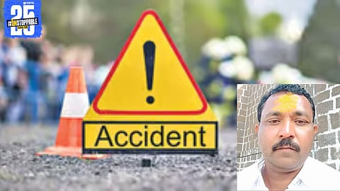 Scene of the tragic accident near Tadawale where a Kansewadi resident lost his life after an unidentified vehicle hit his bike.