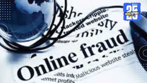 Cyber Crime Branch officials with arrested suspects in Vadgaon Haveli online fraud case.