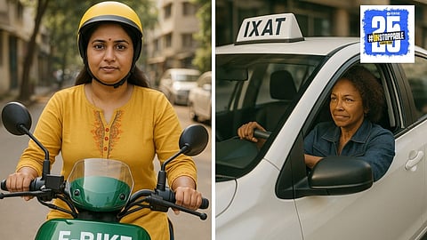 Female driver for e-bike taxi