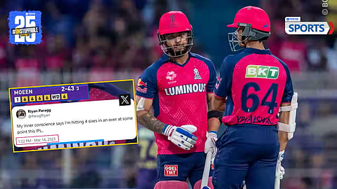 Riyan Parag 5 sixes