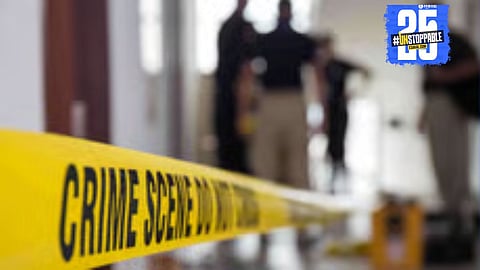 Police officials at the farmer’s residence in Karjat taluka following the tragic incident.