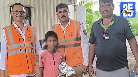 Emotional moment as police safely reunite a little boy with his mother after 42 km walk