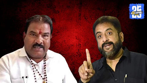 Shiv Sena’s Sanjay Gaikwad and AIMIM’s Imtiaz Jaleel engage in a heated argument following an assault incident involving an MLA Hostel canteen staff member.

