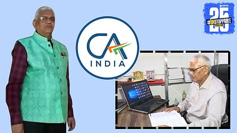 71-year-old Tarachand Agarwal from Jaipur celebrates his CA Final success, becoming a viral inspiration on social media.

