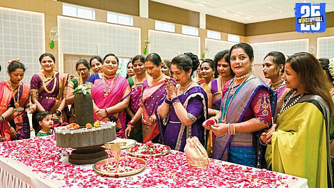 Satara women police officers enjoying Manglagauri games — A cultural initiative by the Superintendent on the occasion of Nag Panchami.