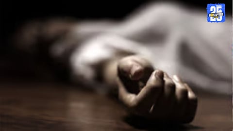 Police investigating the scene in Wathoda after the suspicious death of a woman in the village.