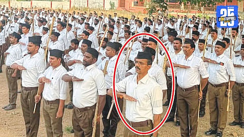 Government Officer Joins RSS Parade in Sedam