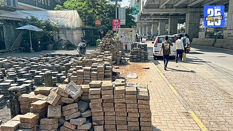 Pedestrian Walkway Blocked on Balewadi High Street 