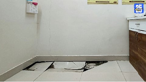 Poor quality work, broken tiles plague the newly renovated Ramnagar Ayushman Health Center in Warje, Pune,